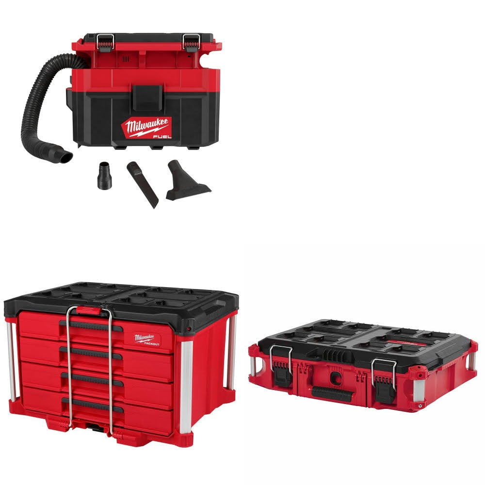Milwaukee 0970-20 Wet/Dry Vac Kit W/ 4-Drawer Tool Box and FREE Tool Box