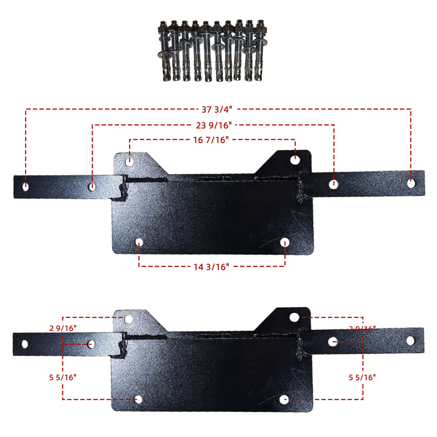 APlusLift 2-Post Car Lift Base Plate Extension Kit Black