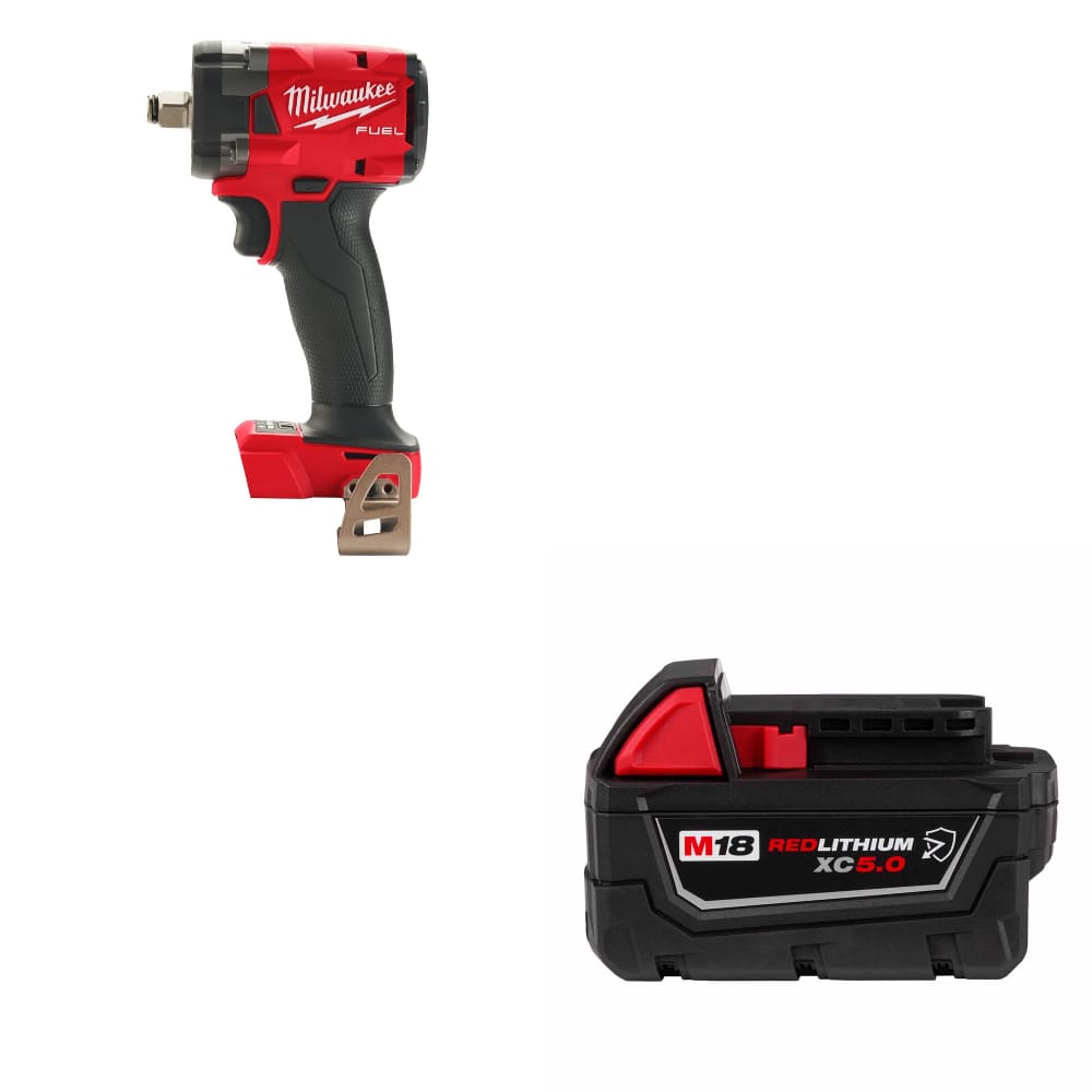 Milwaukee 2855-20 M18 FUEL Impact Wrench w/ FREE 48-11-1850R M18 XC5.0 Battery
