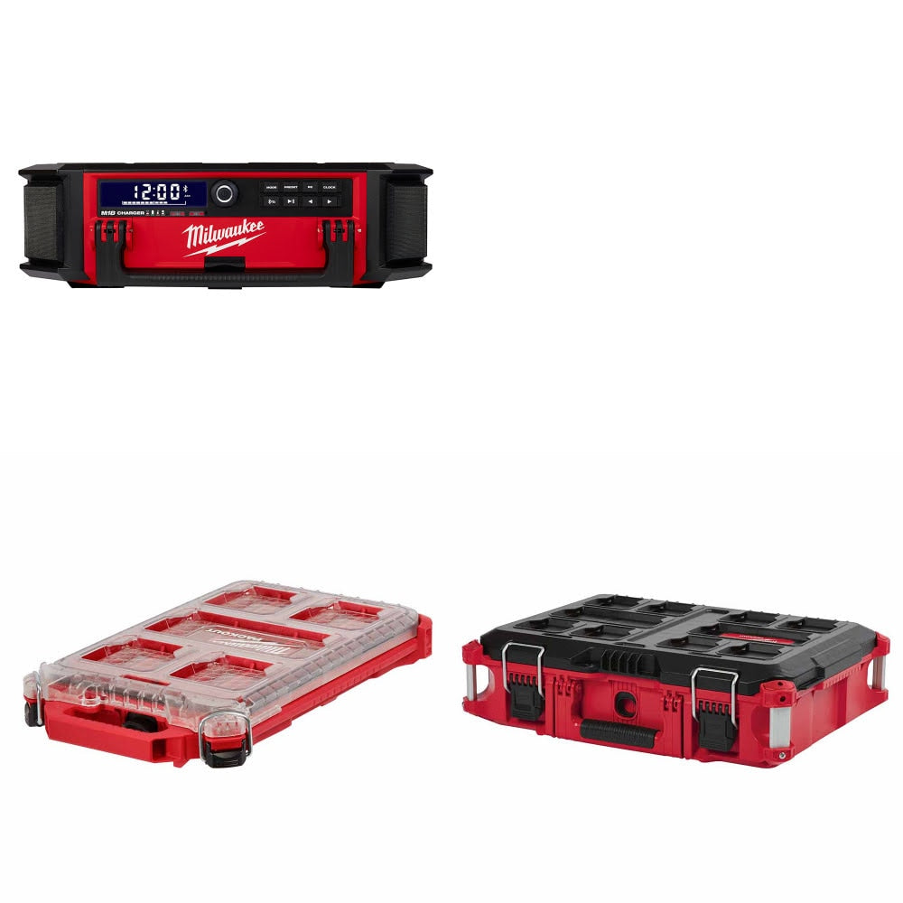 Milwaukee 2950-20 Radio + Charger Kit W/ 48-22-8436 Organizer and FREE 48-22-8424 Tool Box