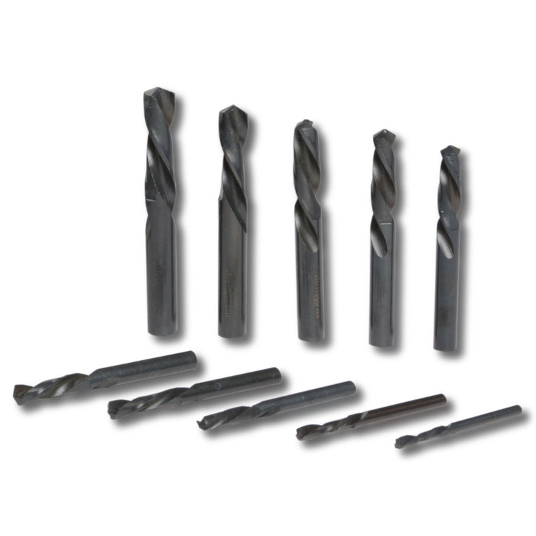 10-PC. Left-Hand High-Speed Steel Drill Bit Set