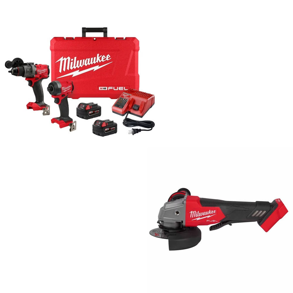 Milwaukee 3697-22 M18 FUEL 2-Tool Combo Kit w/ FREE 2880-20 M18 Grinder Switch