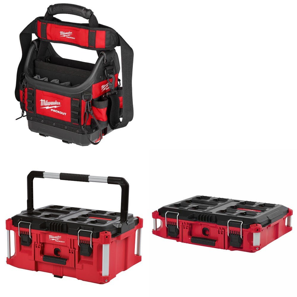 Milwaukee PACKOUT 10" Structured Tote Kit W/ Large Tool Box and FREE Tool Box