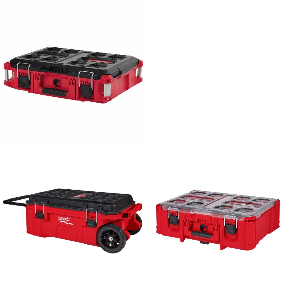 Milwaukee PACKOUT Tool Box Kit W/ Rolling Tool Chest and FREE Deep Organizer