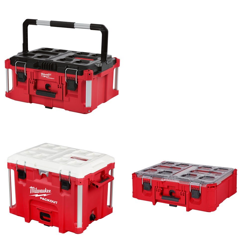 Milwaukee PACKOUT Large Tool Box Kit W/ 40QT XL Cooler and FREE Deep Organizer