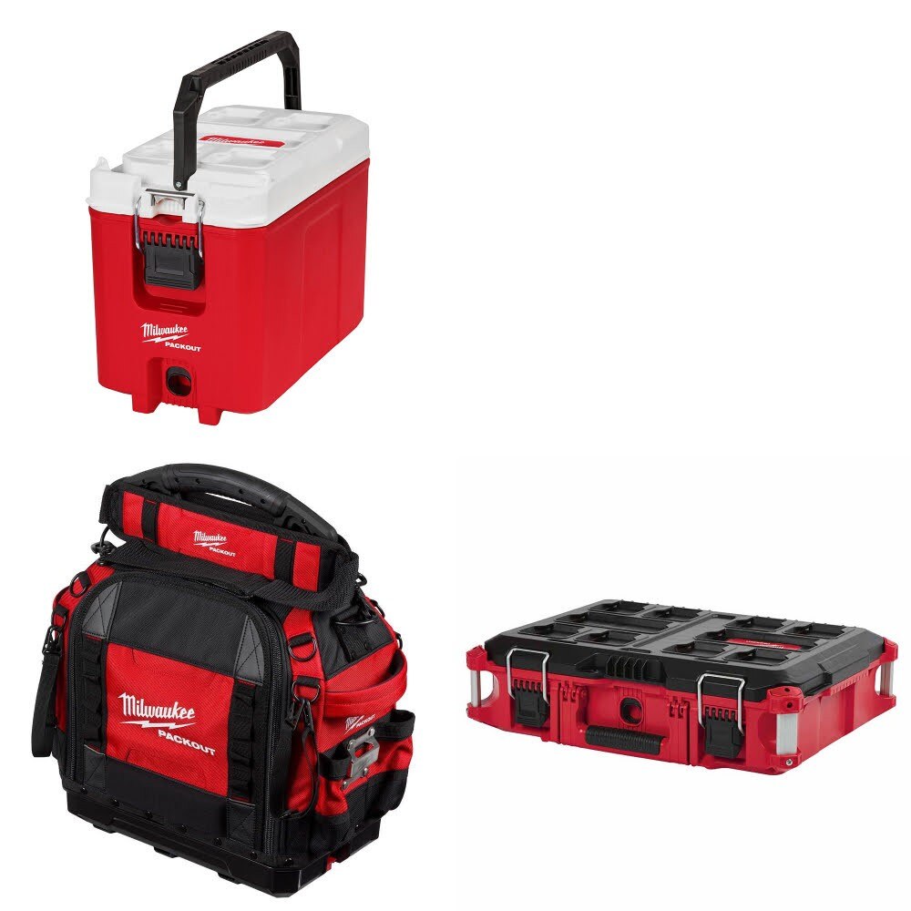 Milwaukee PACKOUT Cooler Kit W/ 15" Tool Bag and FREE Tool Box