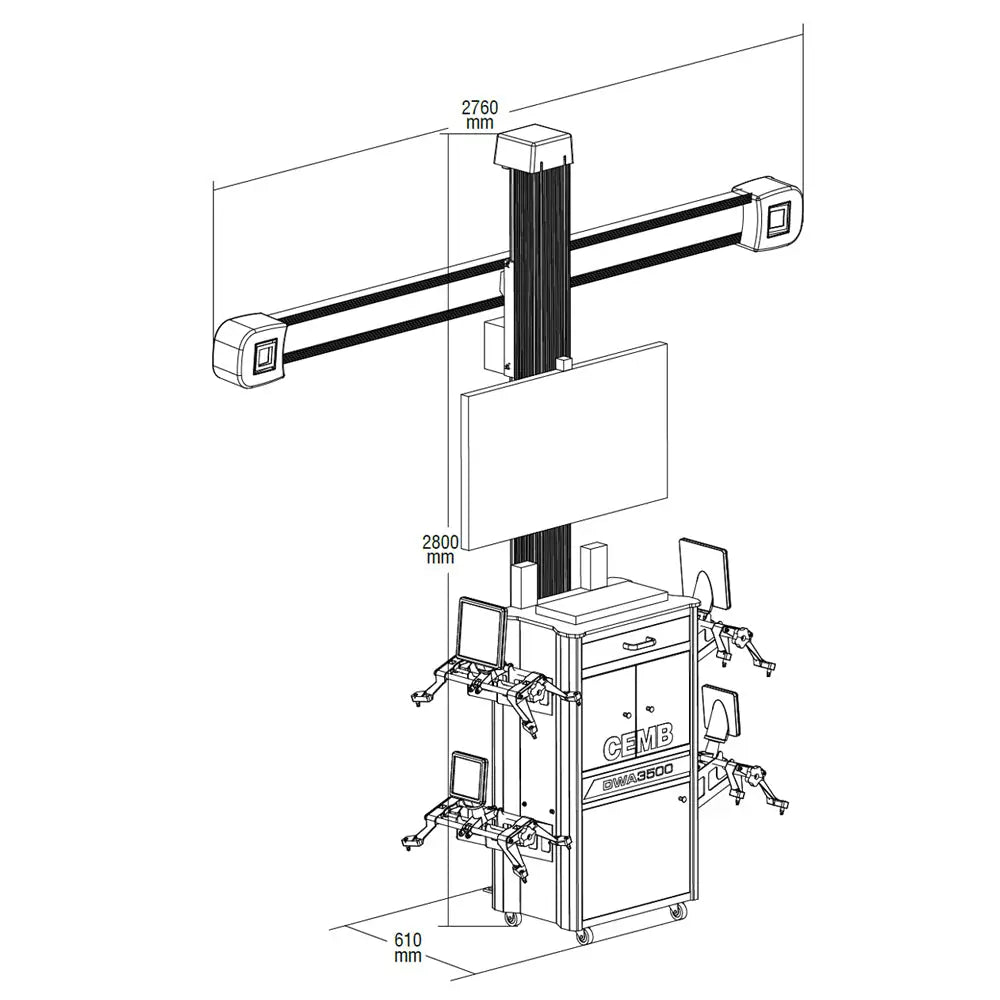 Cemb DWA3500WG 3D-HD Wheel Alignment System w/ Wheel Grabber