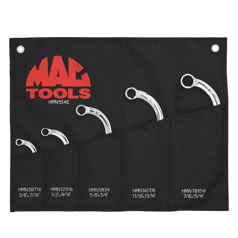 5-PC. SAE Half-Moon Wrench Set - 12-PT.