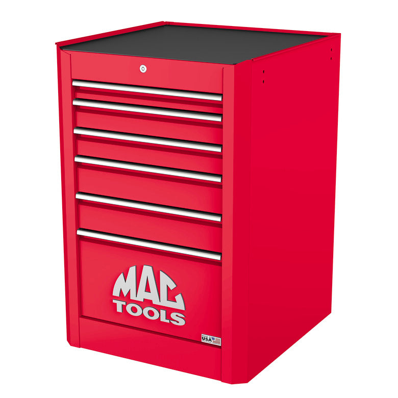 Macsimizer® 6-Drawer Side Box with PowerTech™ Drawer - Firebrick Red