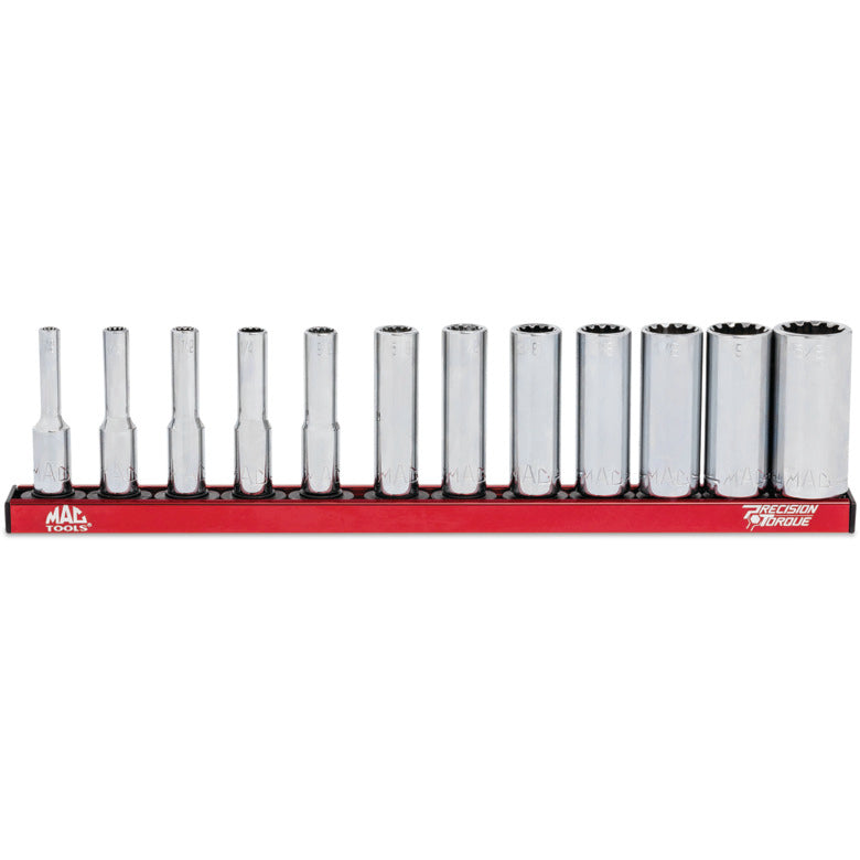 12-PC. 1/4" Drive SAE Deep Spline Socket Set