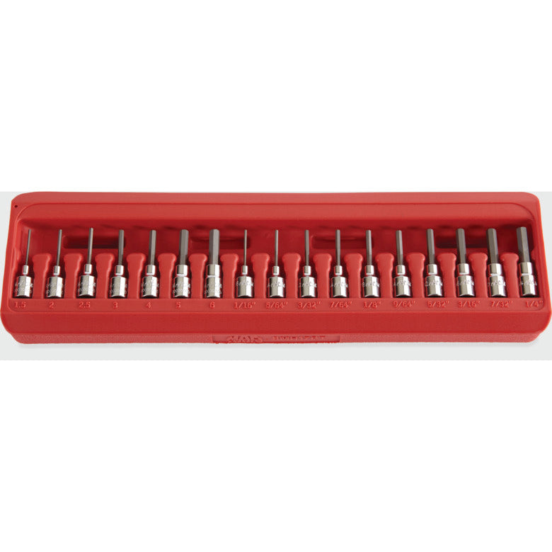 17-PC. 1/4" Drive SAE and Metric Hex Driver Set