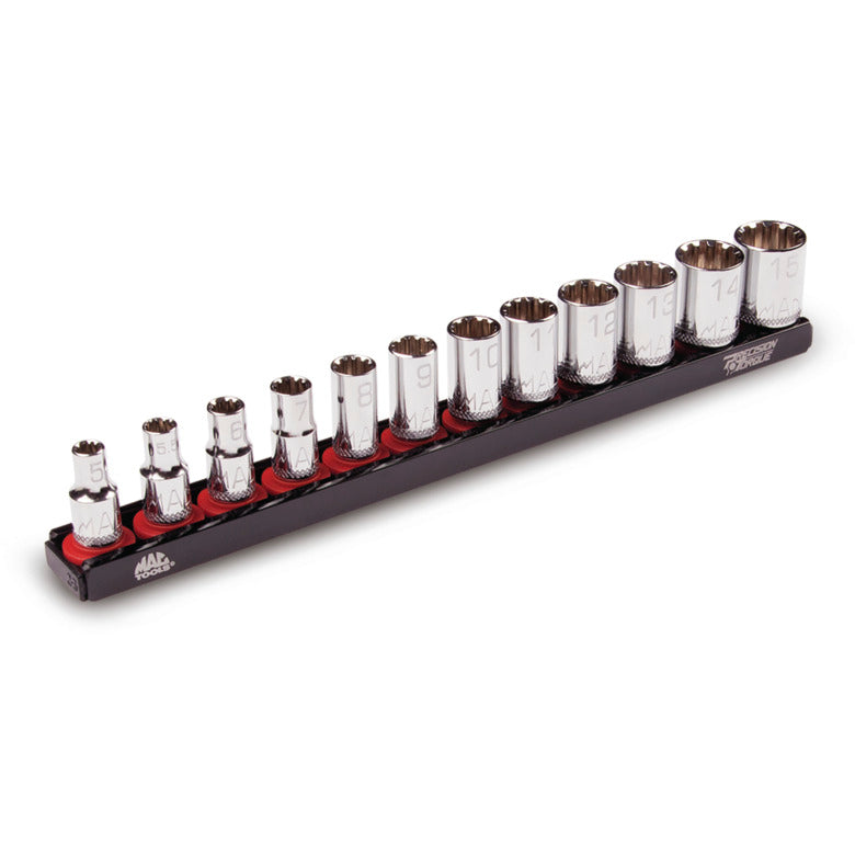 12-PC. 1/4" Drive Metric Spline Socket Set