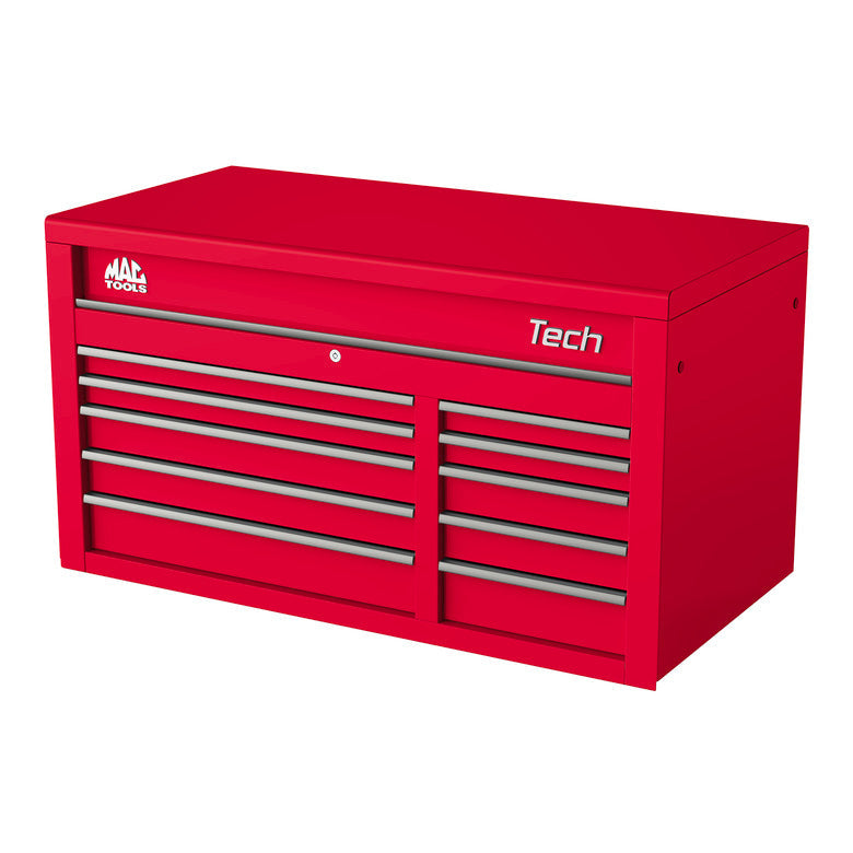 Tech™ Series 10-Drawer Top Chest - Firebrick Red