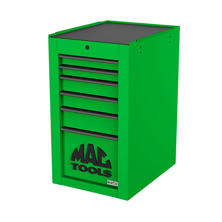 Tech™ Series 6-Drawer Side Cabinet with PowerTech™ Drawer - Lime Green