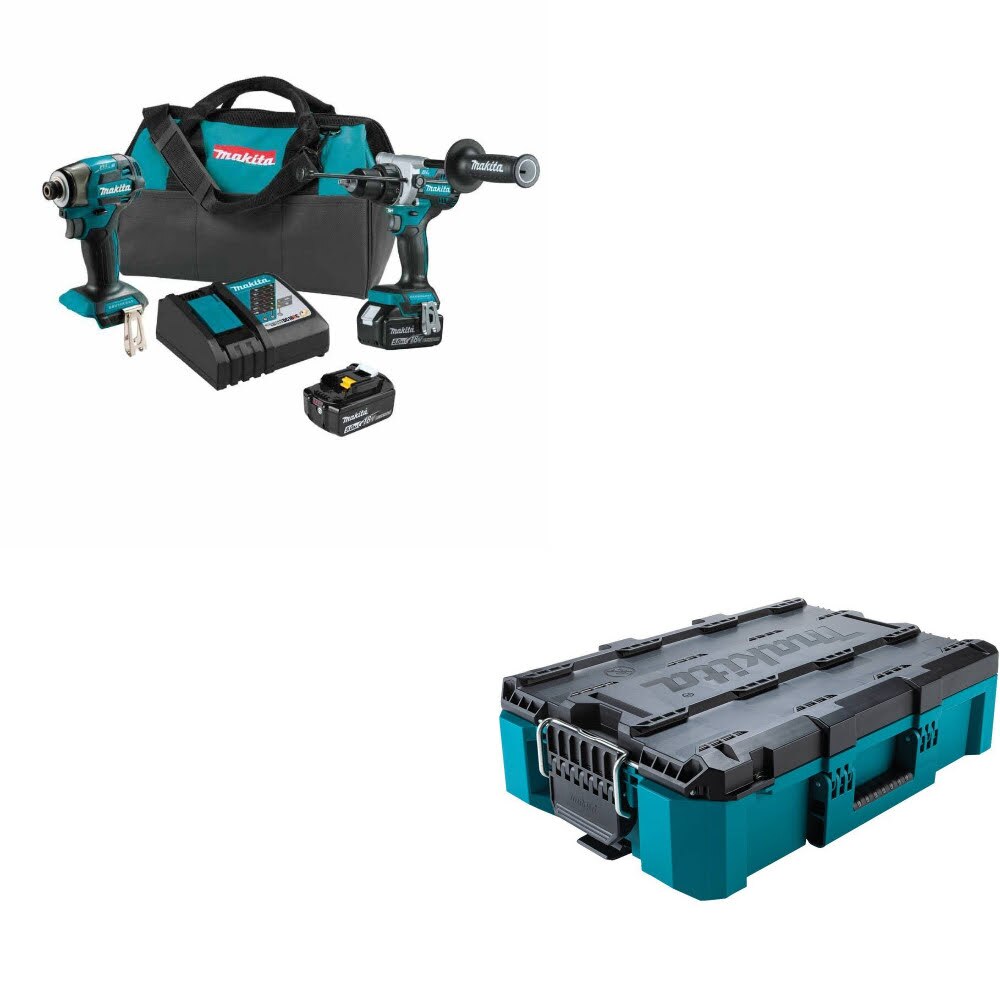 Makita XT297T 18V LXT 2?Pc Combo Kit W/ FREE T-90037 MAKTRAK Medium Tool Box