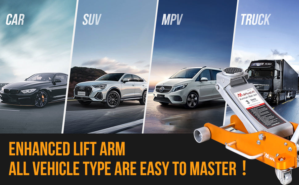 APlusLift 3 Ton Lower profile Aluminum/Steel Racing Floor Jack, AF350G