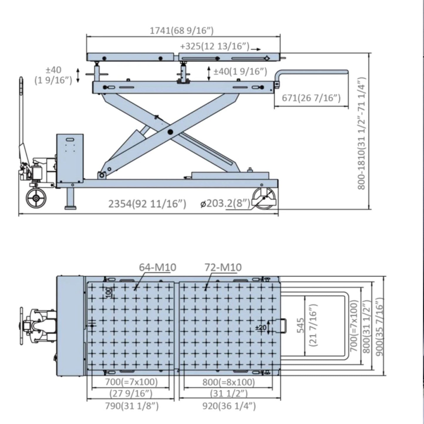 APlusLift Falcon 2600lb Electric Vehicle Battery Lift - EL-26HM