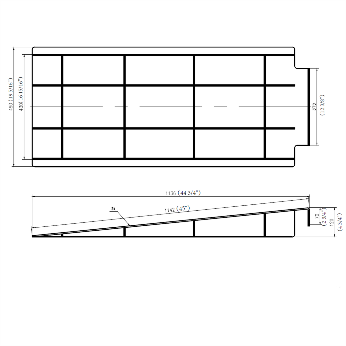 APlusLift 4-Post Lift 45" Long Aluminum Ramps