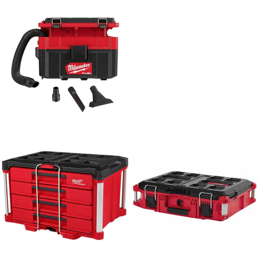 Milwaukee 0970-20 Wet/Dry Vac Kit W/ 4-Drawer Tool Box and FREE Tool Box