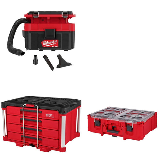 Milwaukee 0970-20 Wet/Dry Vac Kit W/ 4-Drawer Tool Box and FREE Deep Organizer