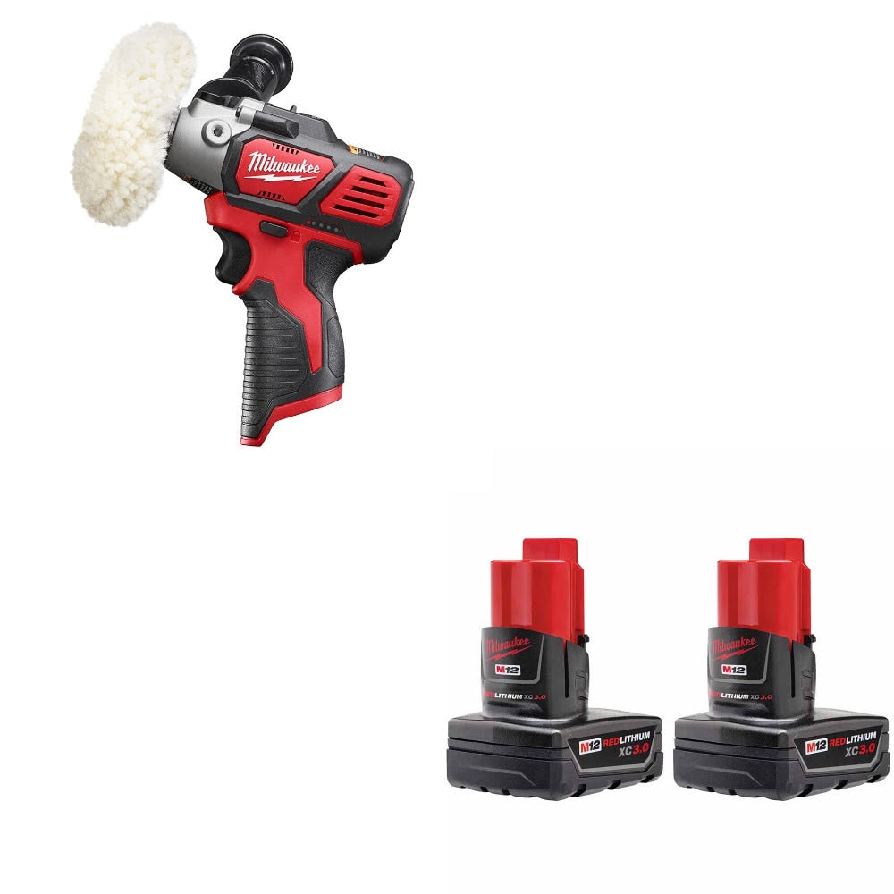 Milwaukee 2438-20 Polisher/Sander Kit W/ FREE 48-11-2412 Battery, 2 Pack