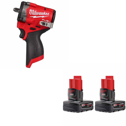 Milwaukee 2562-20 Impact Wrench Kit W/ FREE 48-11-2412 Battery, 2 Pack