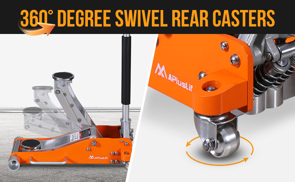 APlusLift 3 Ton Lower profile Full Aluminum Racing Floor Jack, AL350R