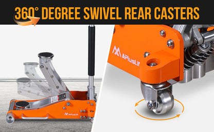 APlusLift 3 Ton Lower profile Full Aluminum Racing Floor Jack, AL350R