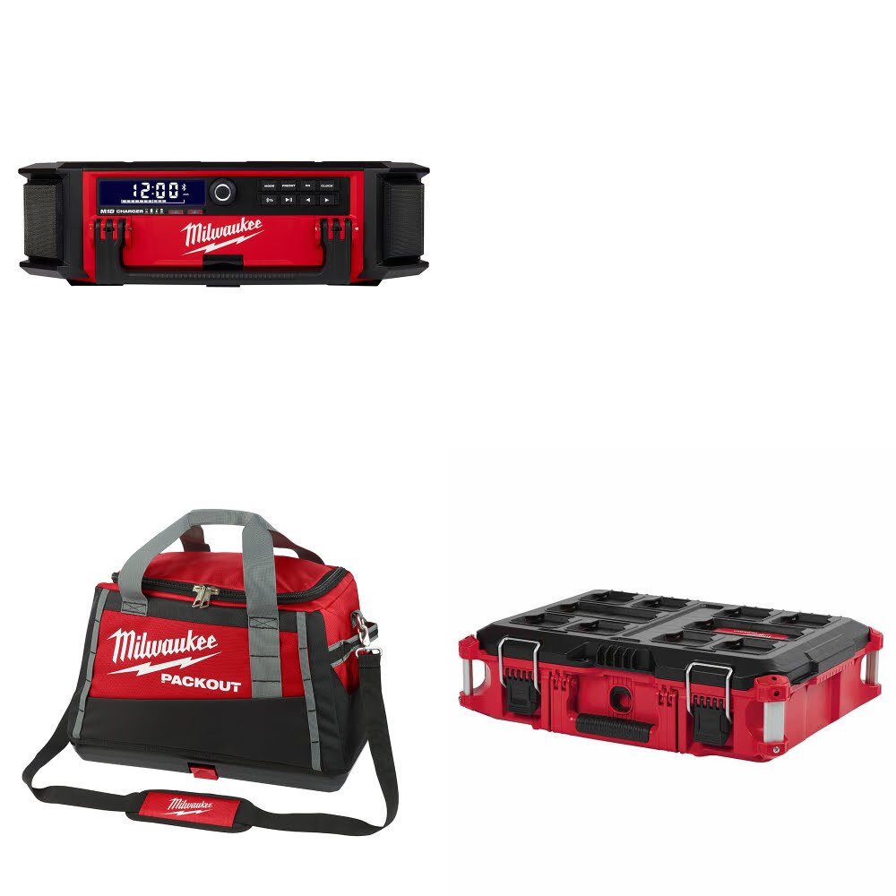 Milwaukee 2950-20 PACKOUT Radio + Charger Kit W/ 20" Tool Bag and FREE Tool Box