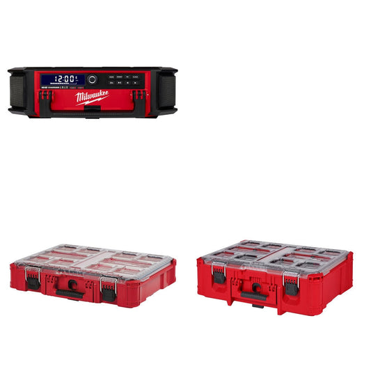Milwaukee 2950-20 Radio + Charger Kit W/ 48-22-8430 Organizer and FREE 48-22-8432 Deep Organizer