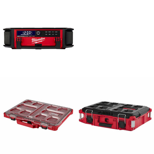 Milwaukee 2950-20 Radio + Charger Kit W/ 48-22-8431 Organizer and FREE 48-22-8424 Tool Box