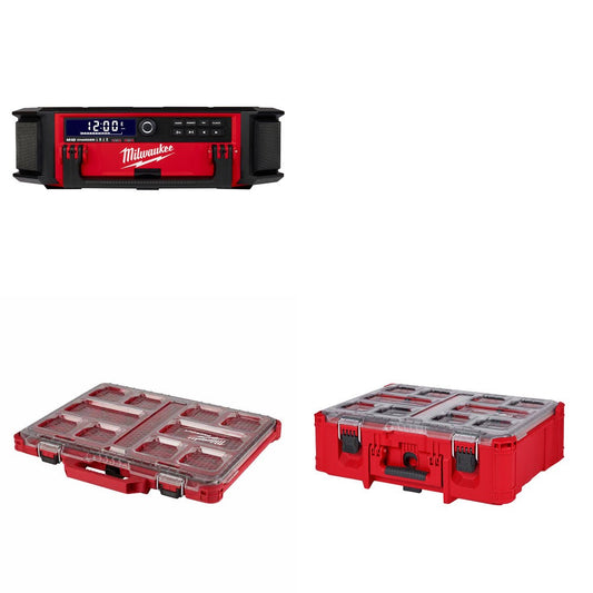 Milwaukee 2950-20 Radio + Charger Kit W/ 48-22-8431 Organizer and FREE 48-22-8432 Deep Organizer