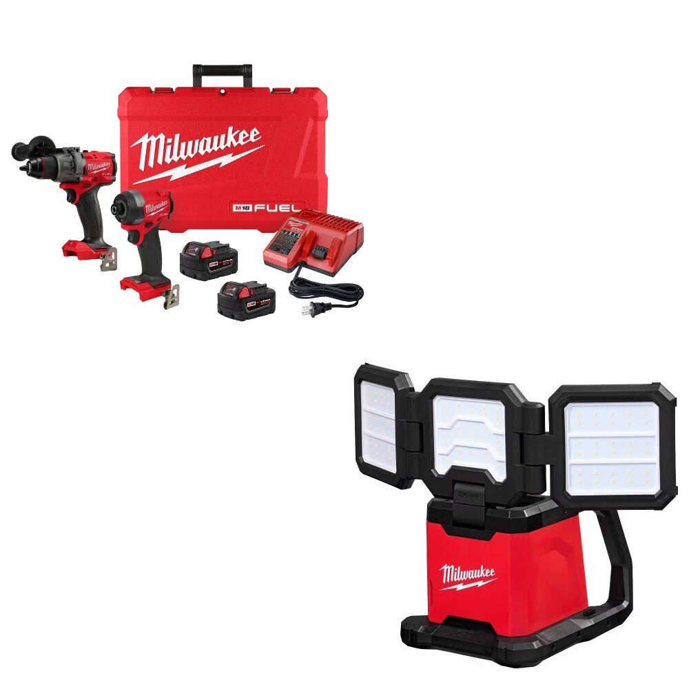 Milwaukee 3697-22 M18 FUEL 2-Tool Combo Kit W/ FREE 2368-20 M18 ROVER Light