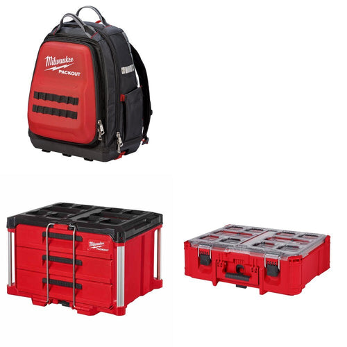 Milwaukee 48-22-8301 Backpack Kit W/ 3-Drawer Tool Box and FREE Deep Organizer