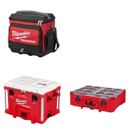Milwaukee PACKOUT Cooler Kit W/ 40QT XL Cooler and FREE Deep Organizer