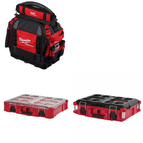 Milwaukee PACKOUT 15" Tool Bag Kit W/ Organizer and FREE Tool Box