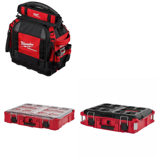 Milwaukee PACKOUT 15" Tool Bag Kit W/ Organizer and FREE Tool Box