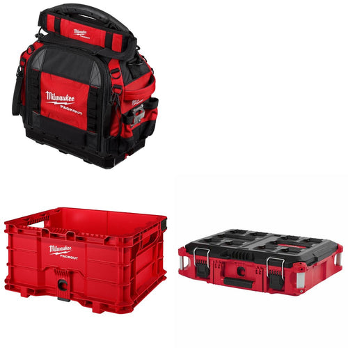 Milwaukee PACKOUT Tool Bag Kit W/ Crate and FREE Tool Box