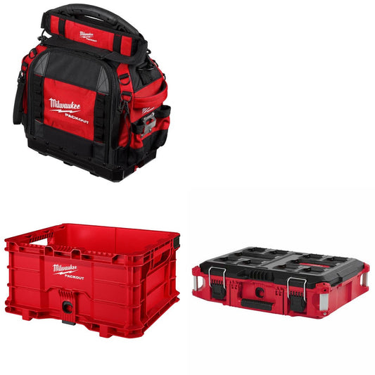 Milwaukee PACKOUT Tool Bag Kit W/ Crate and FREE Tool Box