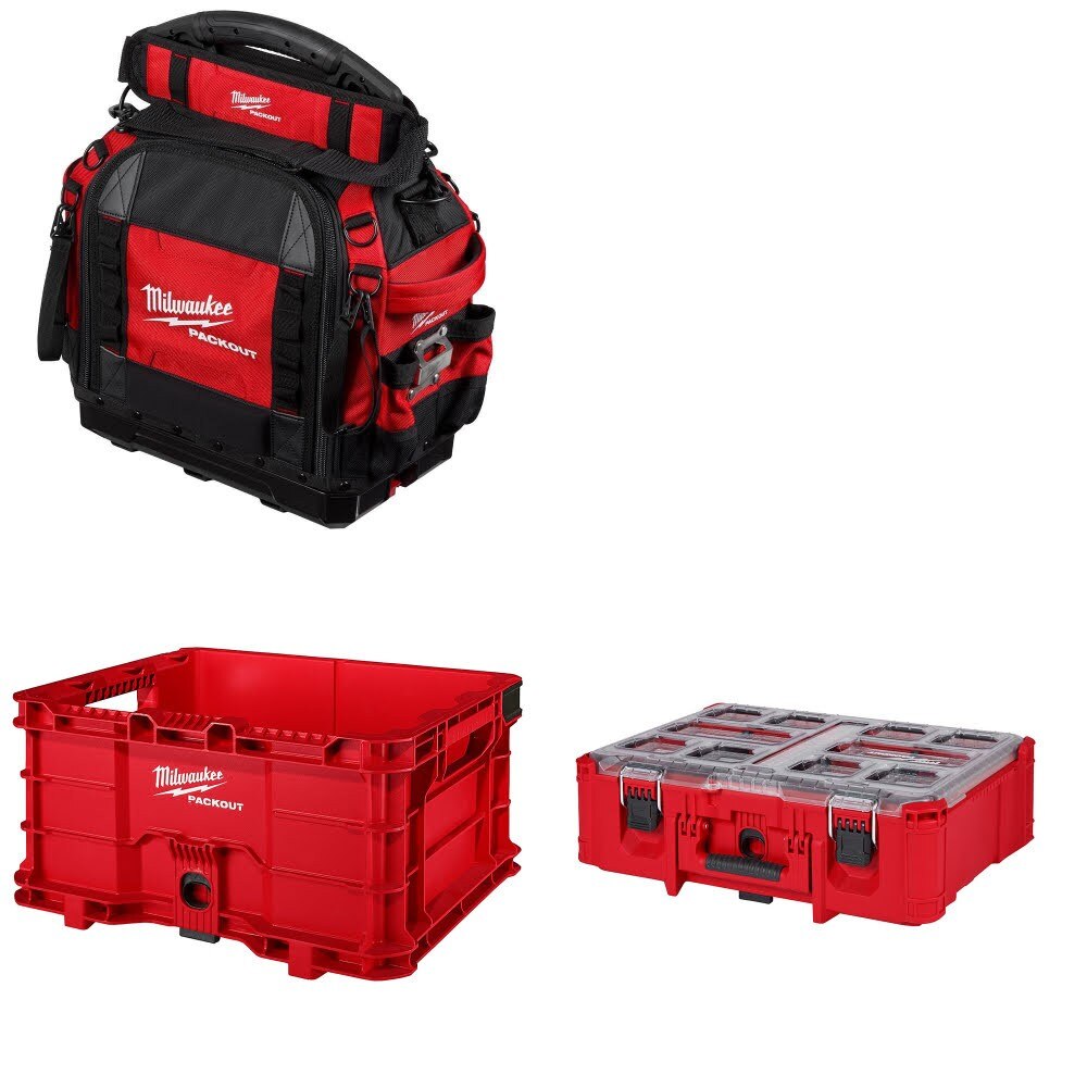 Milwaukee 48-22-8316 Tool Bag Kit W/ 48-22-8440 Crate and FREE 48-22-8432 Organizer