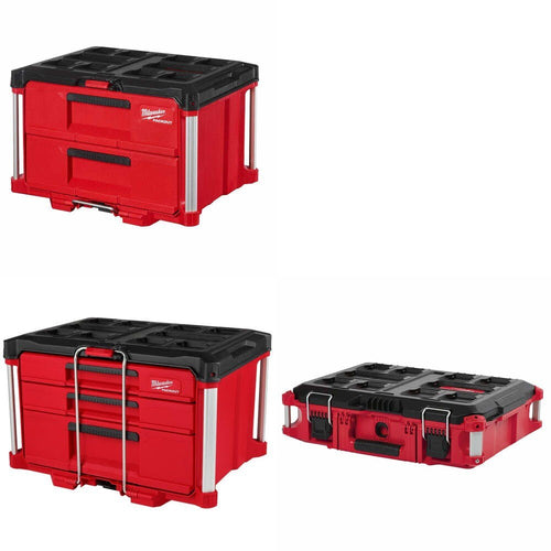 Milwaukee 2-Drawer Tool Box Kit W/ 3-Drawer Tool Box and FREE Tool Box