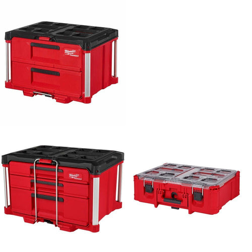 Milwaukee 2-Drawer Tool Box Kit W/ 3-Drawer Tool Box and FREE Deep Organizer