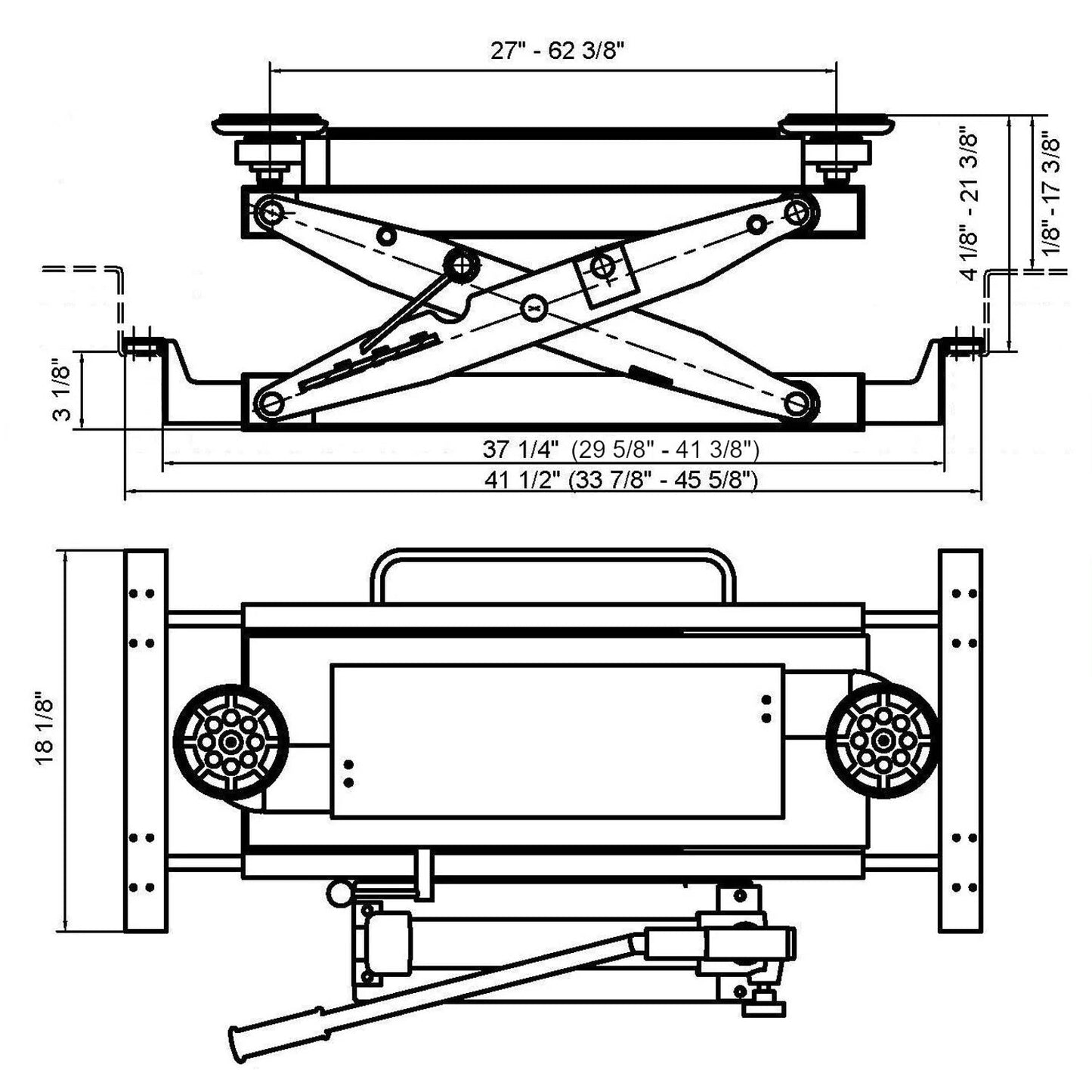 APlusLift 4000LB Air Operated Sliding Bridge Jack ABJ-40