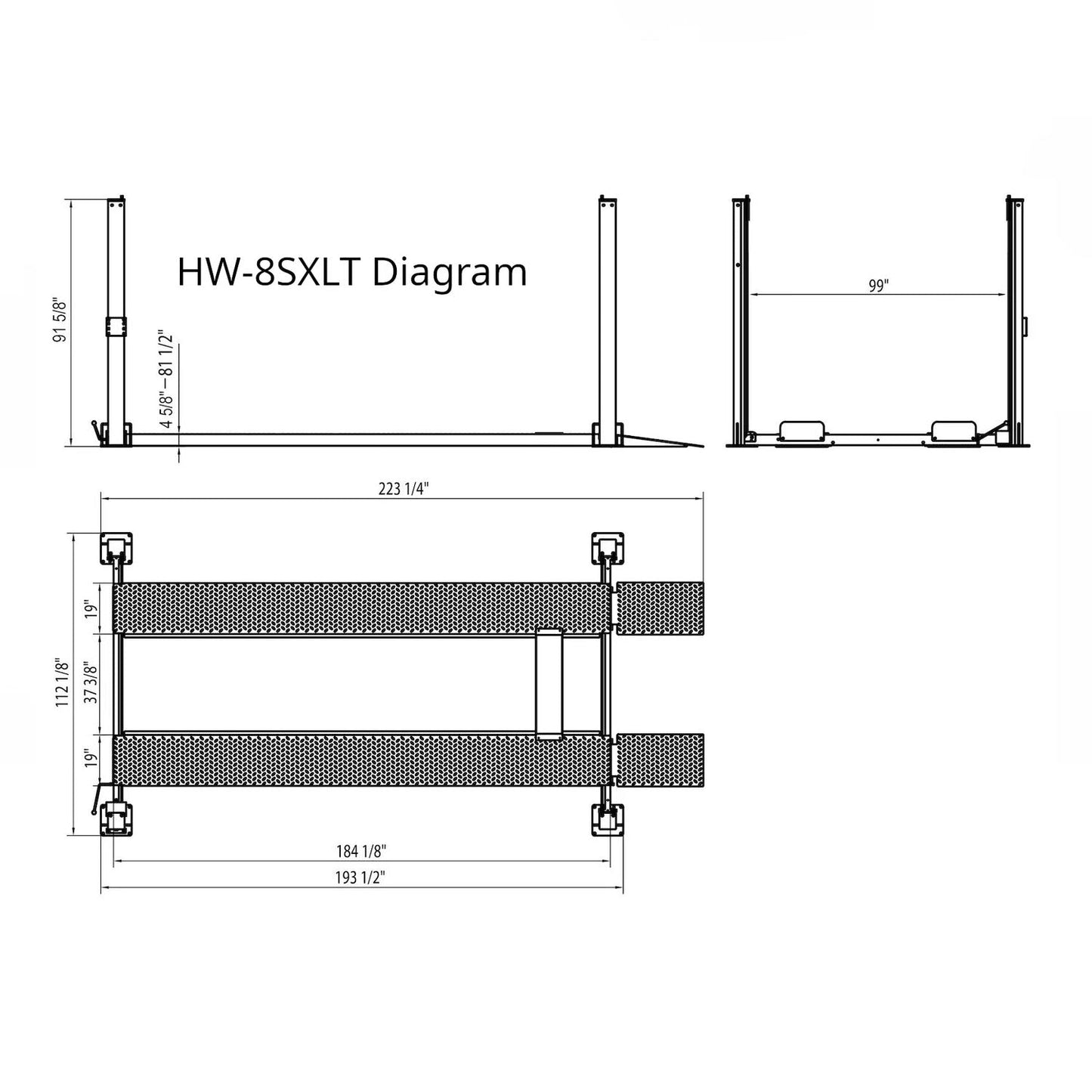 APlusLift 8000LB 4-Post Portable Parking Storage Service Car Lift #HW-8SXLT