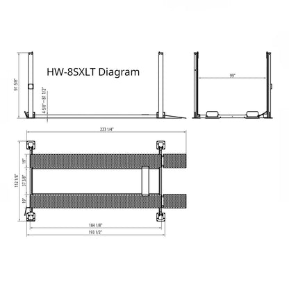 APlusLift 8000LB 4-Post Portable Parking Storage Service Car Lift #HW-8SXLT