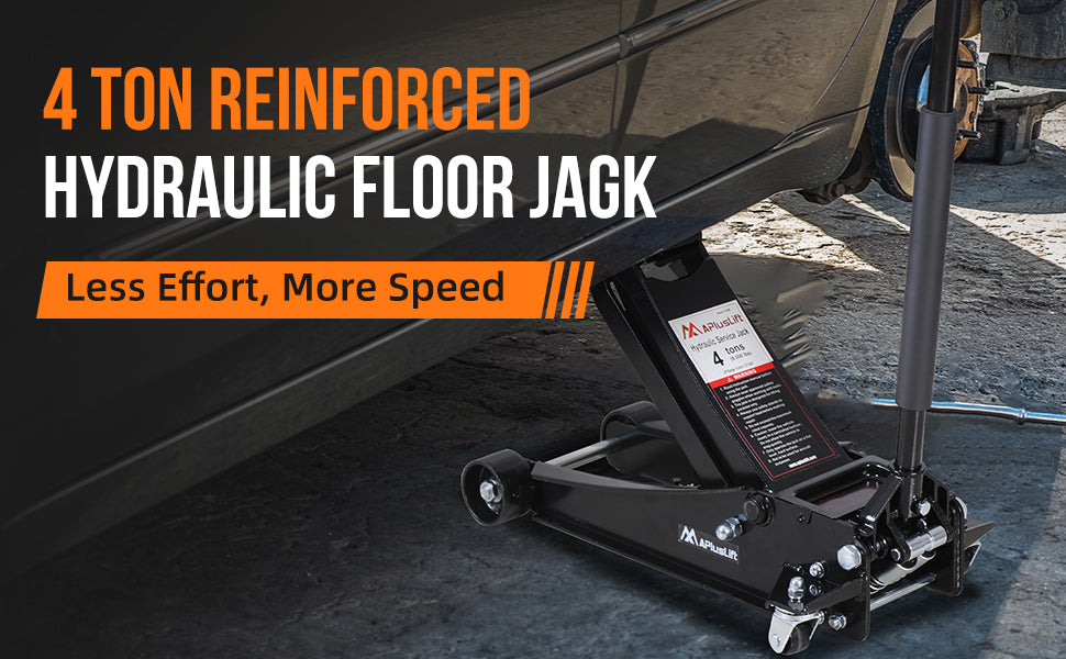 APlusLift 4 Ton Lower profile Steel Racing Floor Jack, FE400B