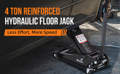 APlusLift 4 Ton Lower profile Steel Racing Floor Jack, FE400B
