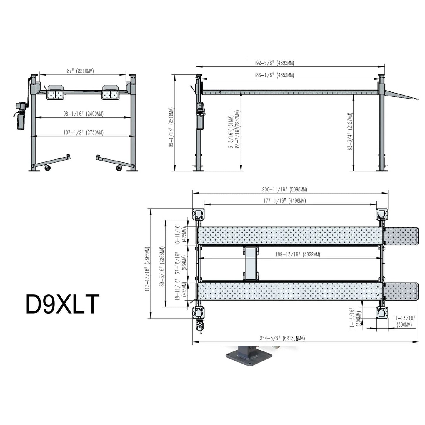 APlusLift 9000LB 4-Post Portable Parking Storage Service Car Lift #HW-D9XLT