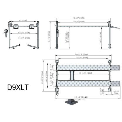 APlusLift 9000LB 4-Post Portable Parking Storage Service Car Lift #HW-D9XLT