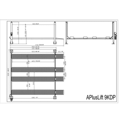APlusLift 9,000LB 4-Post Double Deck Parking Storage Service Car Lift #HW-9KDP